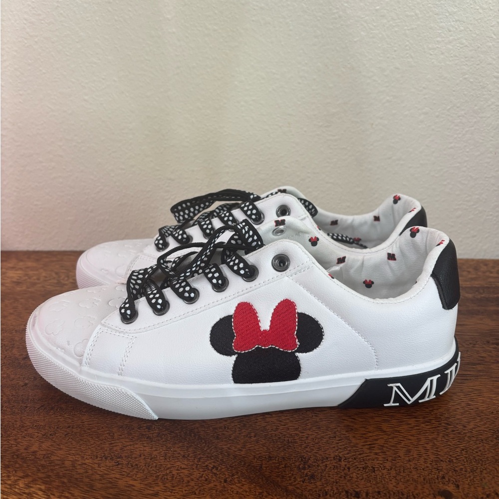Disney White and Black Sneakers with Minnie Mouse Design